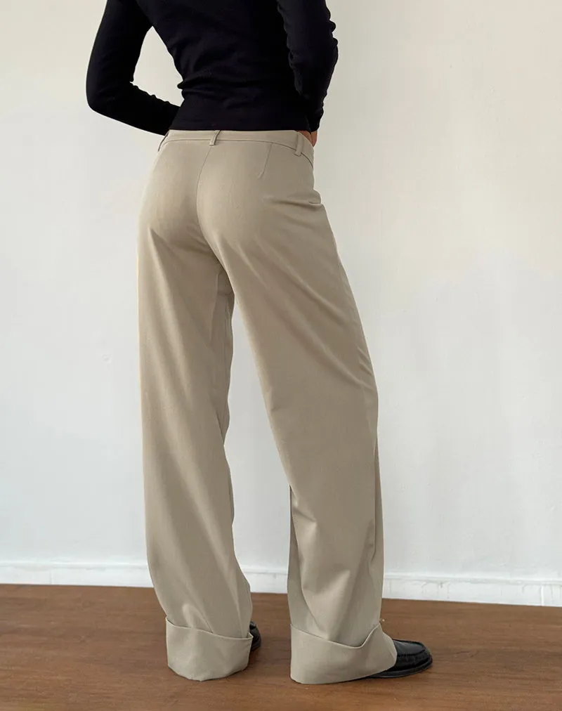 Abba Low Rise Trousers in Stone