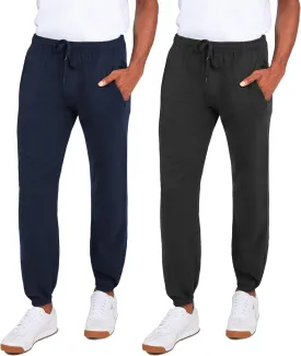 Andrew Scott Men's Fleece Joggers Pants | Multi Pack | Athletic Loose-fit Sweatpants for Workout, Running, Training