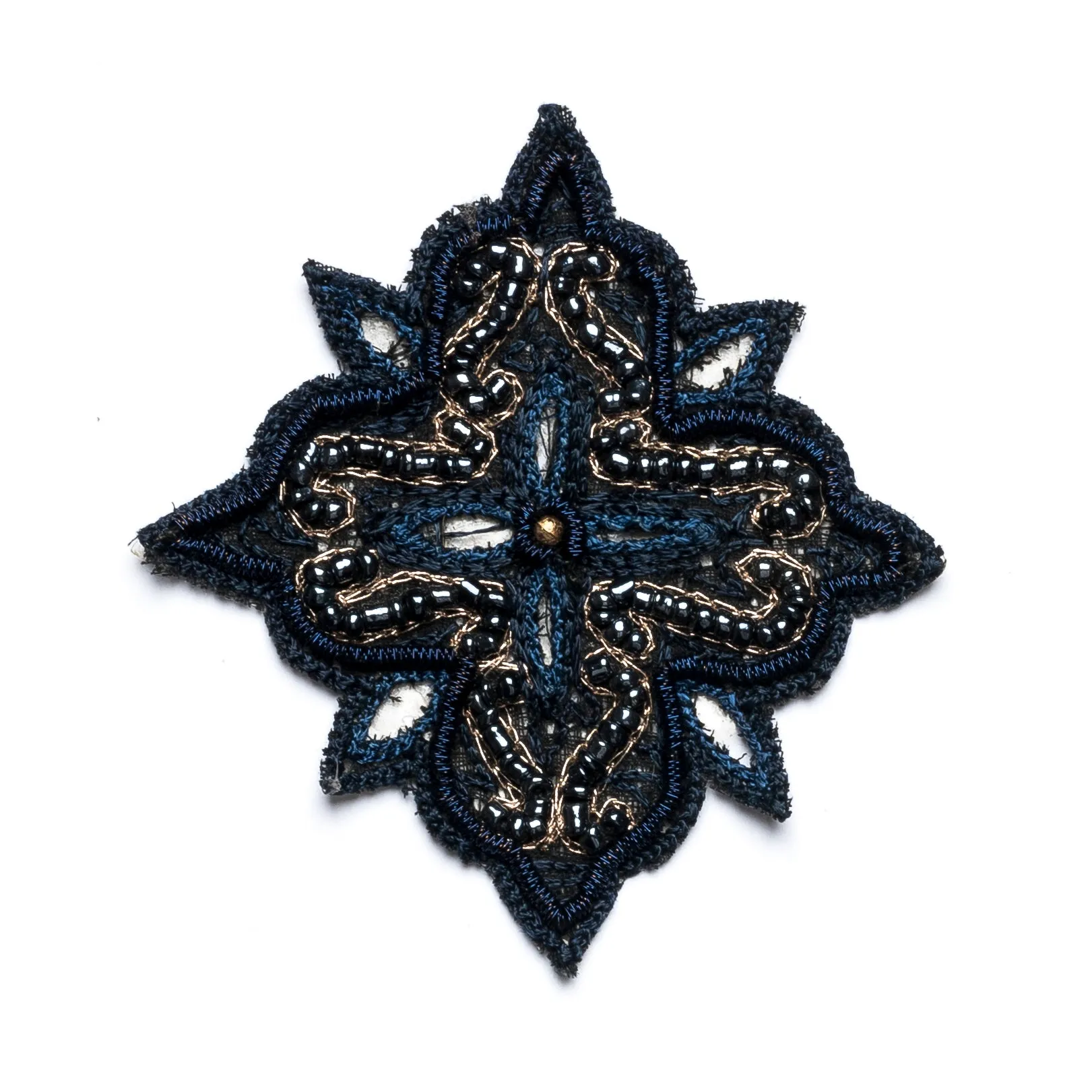 Beaded Indian Floral Sew-On Applique | Multi-Color Floral Applique | Glue on Floral Applique