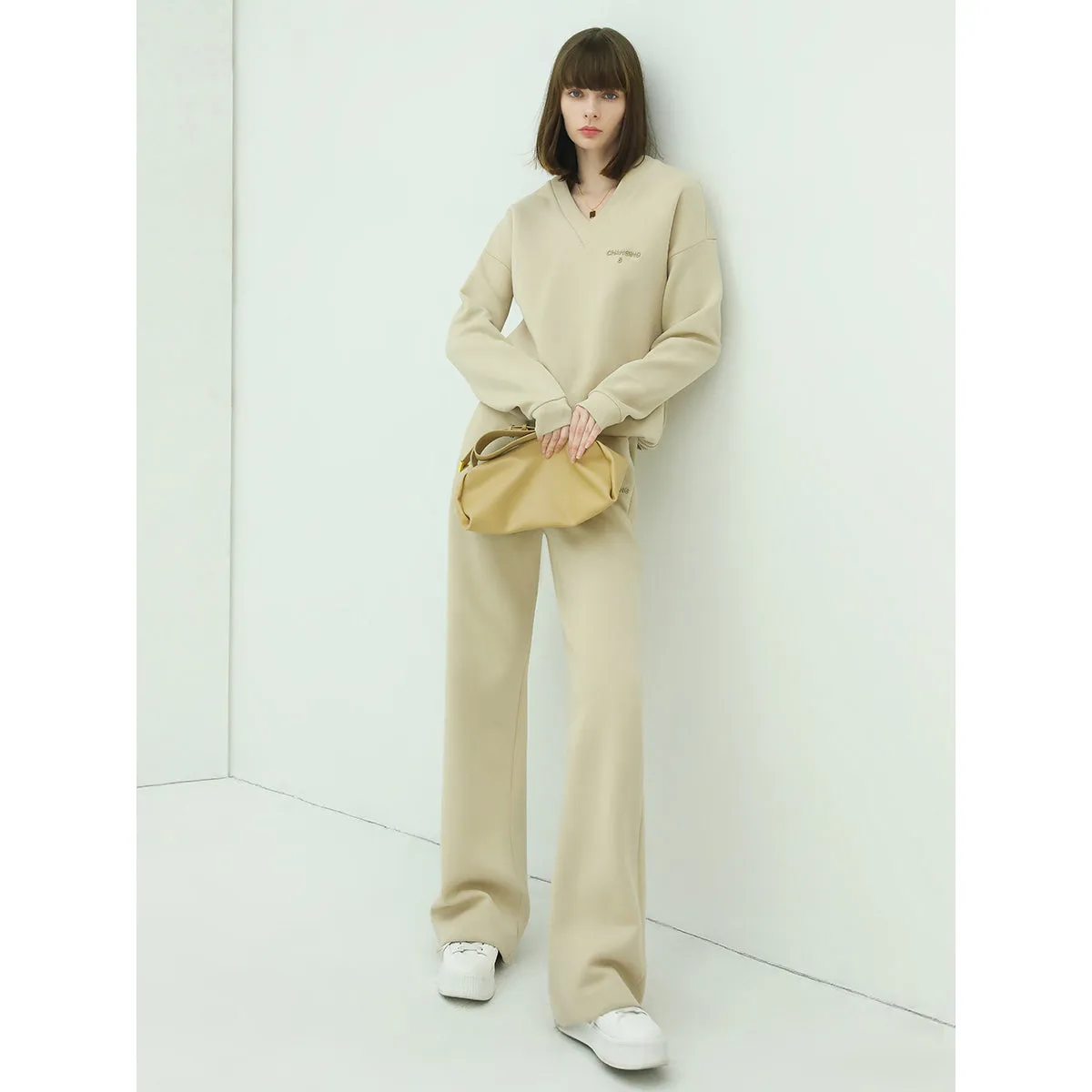 Casual Airy Cream Sweater Pants