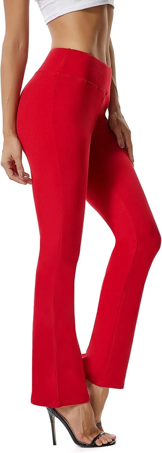 FITTOO Women's Boot Cut High Waisted Flared Yoga Pants Workout Casual Trousers
