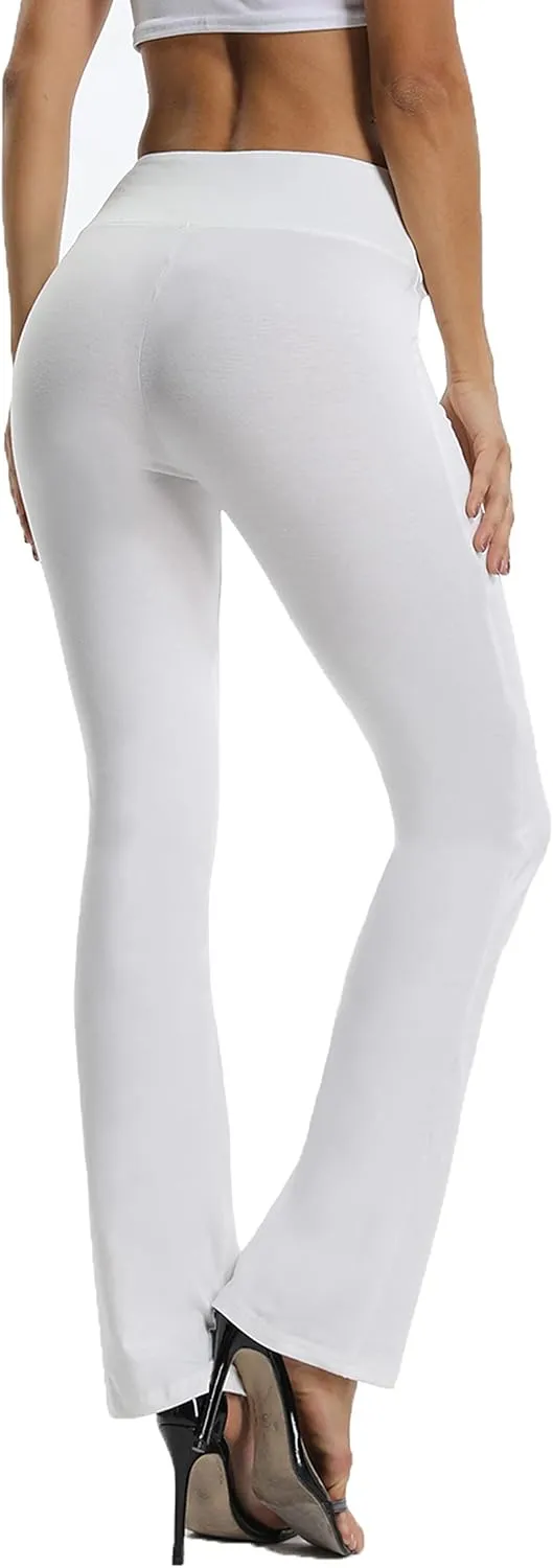 FITTOO Women's Boot Cut High Waisted Flared Yoga Pants Workout Casual Trousers