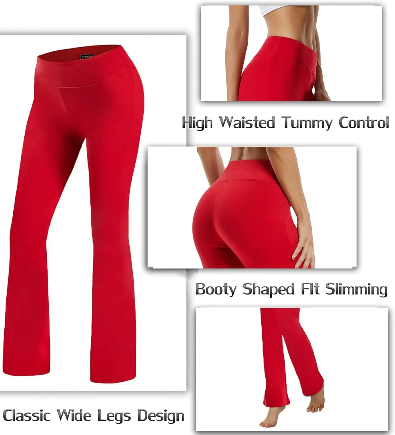 FITTOO Women's Boot Cut High Waisted Flared Yoga Pants Workout Casual Trousers