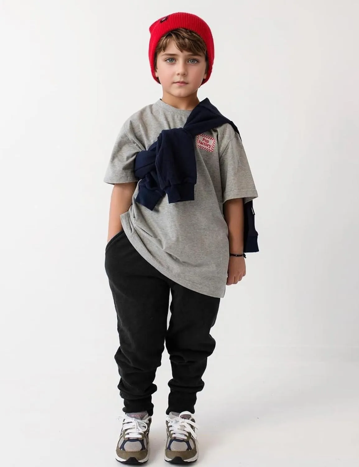 Flygo 3 Pack Boys Sweatpants Kids Active Joggers Athletic Casual Basic Pull On Pants with Pockets Drawstring