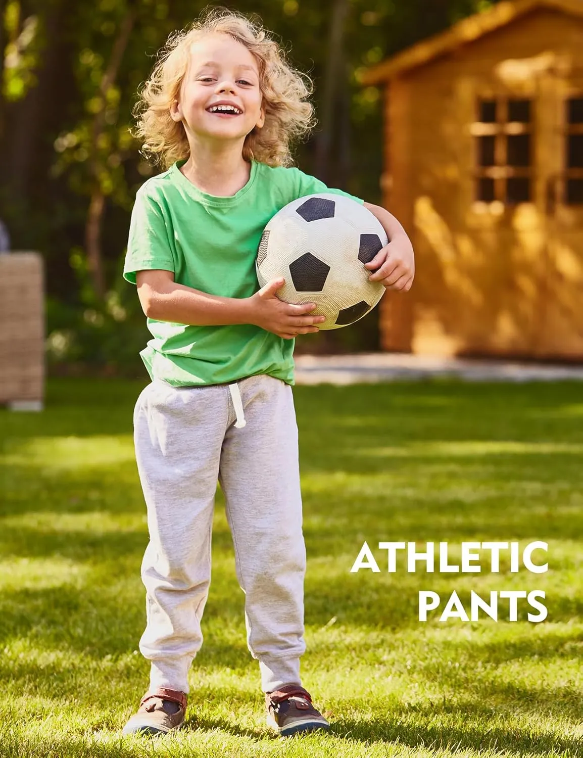 Flygo 3 Pack Boys Sweatpants Kids Active Joggers Athletic Casual Basic Pull On Pants with Pockets Drawstring