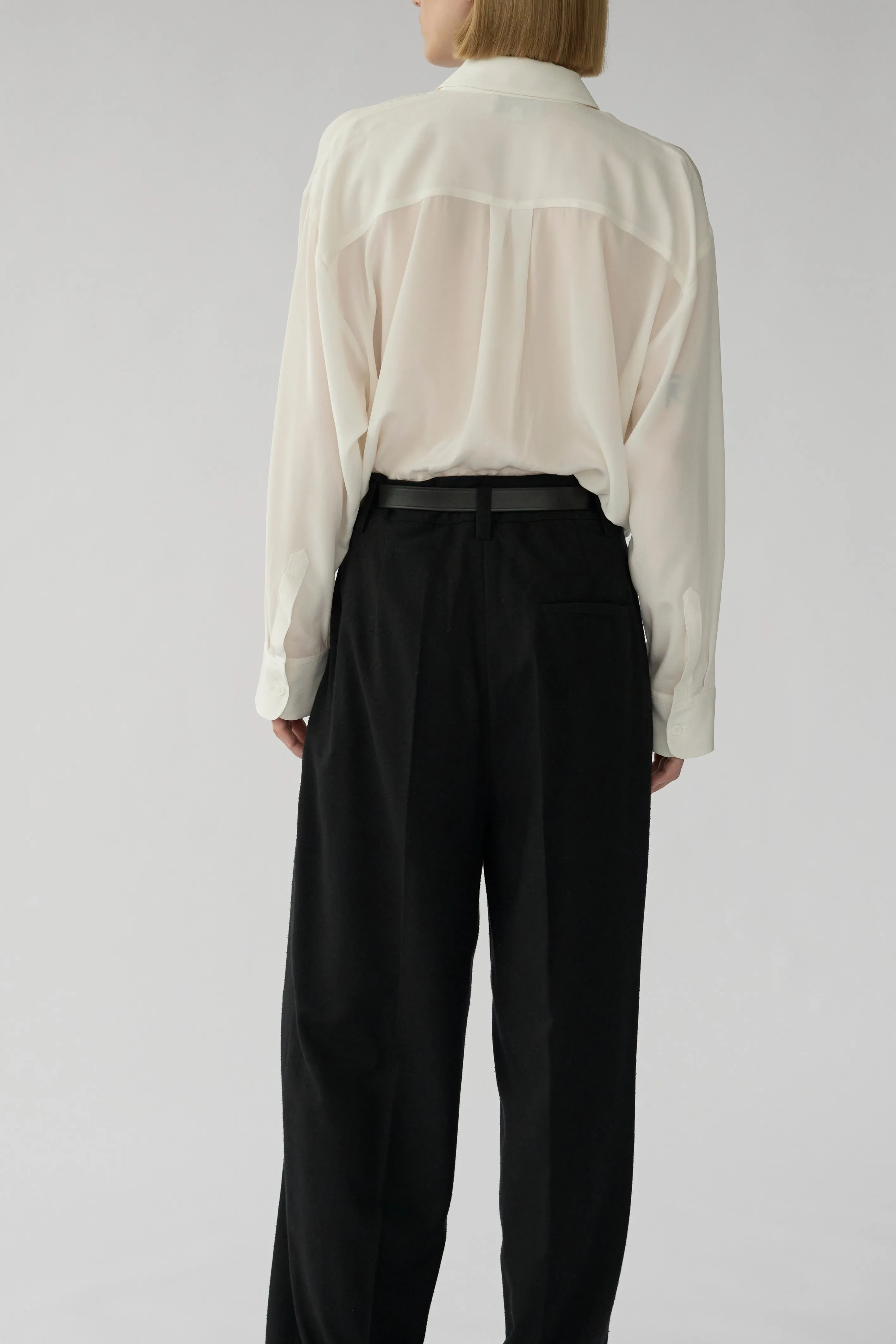 JOSEPH PANTS - BLACK - RAW SILK
