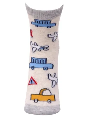 Kids Ankle Length Socks:Fly High:Ecru