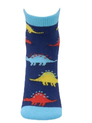 Kids Ankle Length Socks:My Dino:Blue