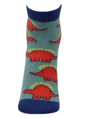 Kids Ankle Length Socks:My Dino:Olive