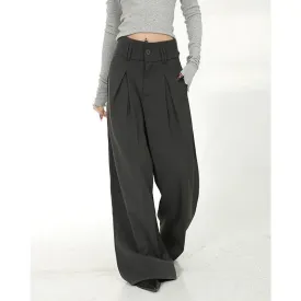 Lazy Pleated Baggy Wide Pants
