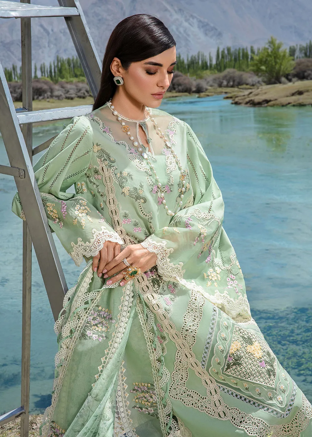 Luxury Lawn '24 by Crimson | A French Brunch - Sage