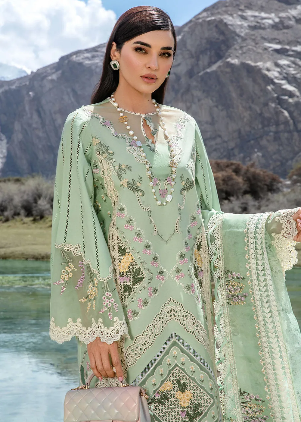 Luxury Lawn '24 by Crimson | A French Brunch - Sage