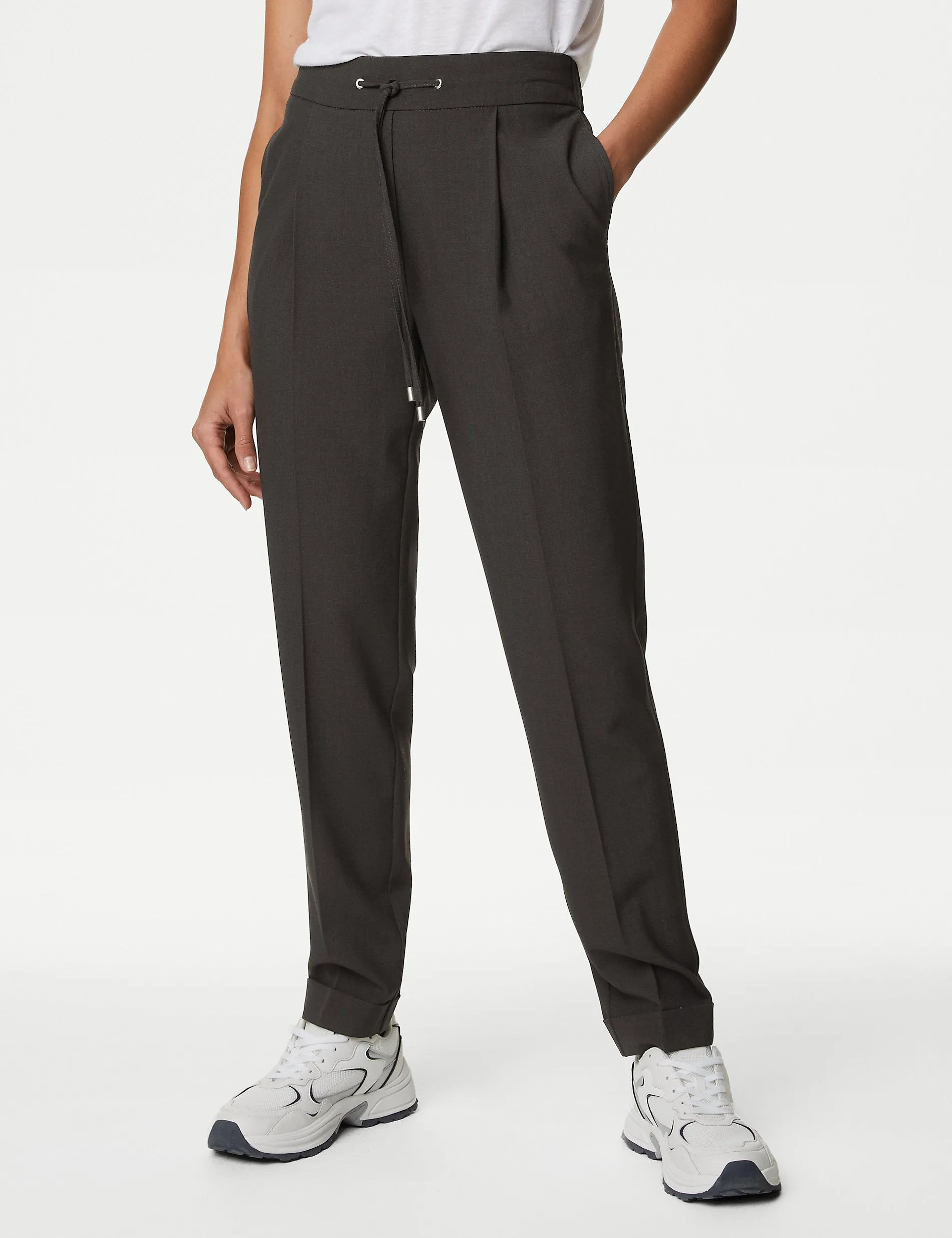 Marks & Spencer Grazer Drawstring Tapered Ankle Pants