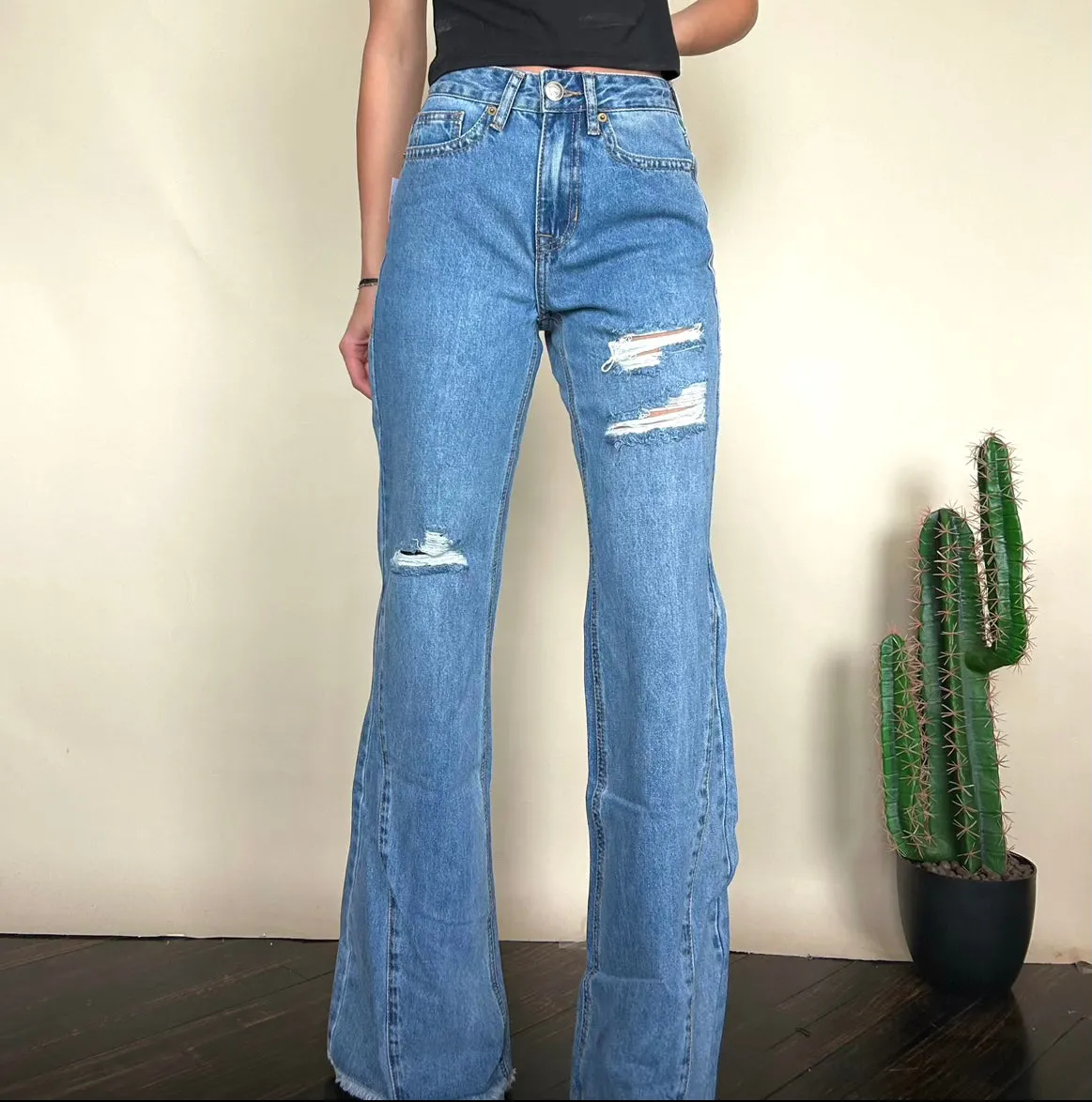 Martina distressed flare