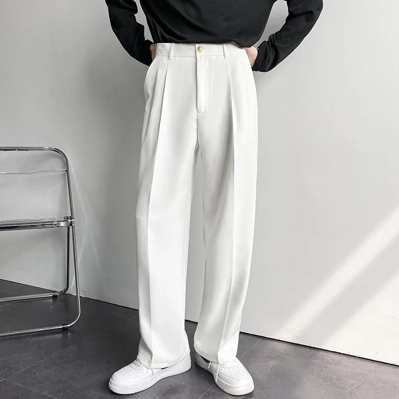 Men's Classic Solid Trousers Dress Pants