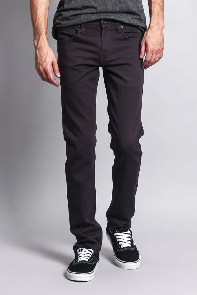 Men's Essential Skinny Fit Colored Jeans (Charcoal)