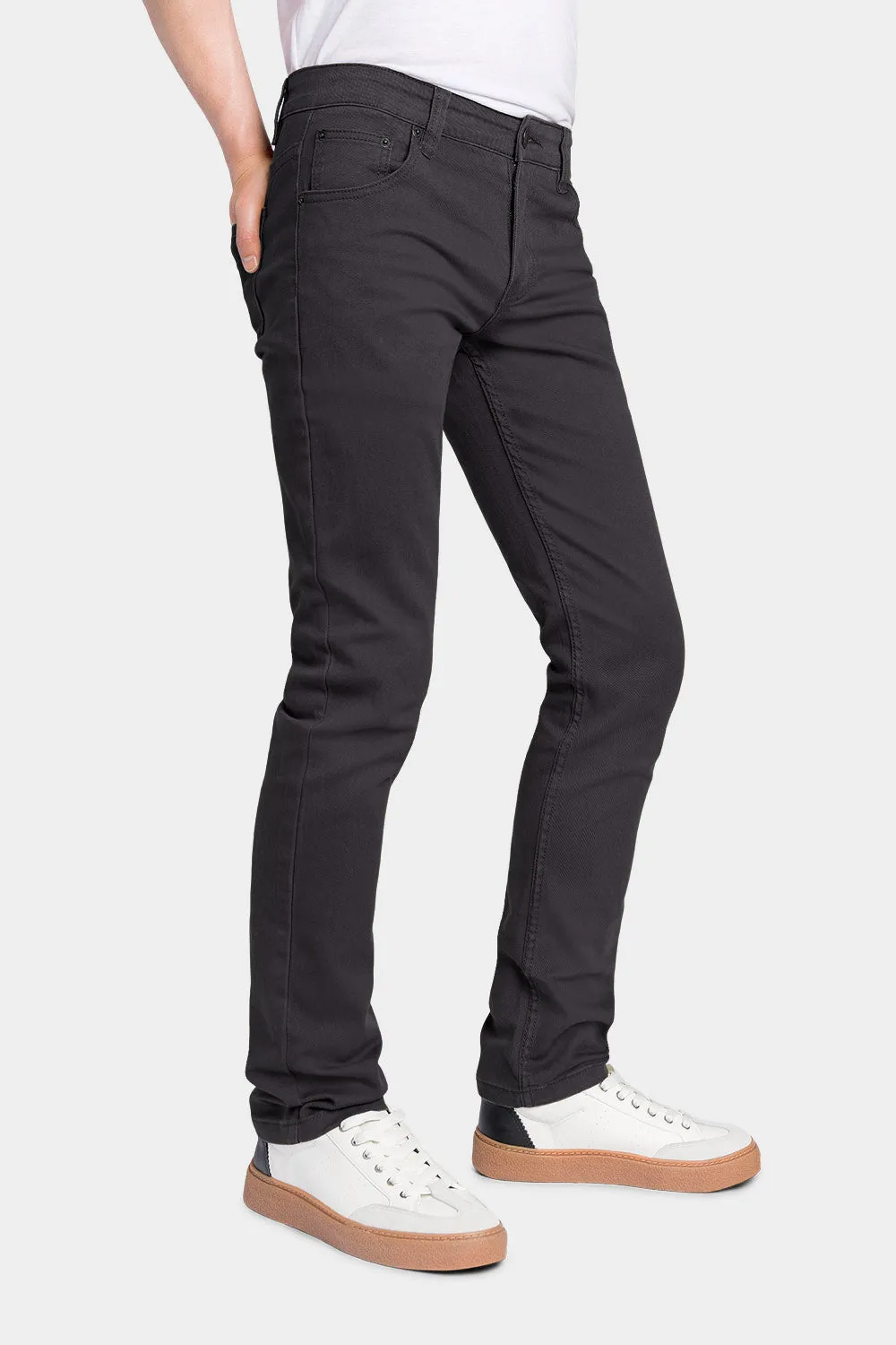 Men's Essential Skinny Fit Colored Jeans (Charcoal)