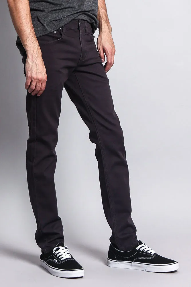 Men's Essential Skinny Fit Colored Jeans (Charcoal)