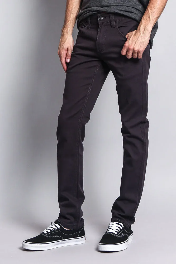 Men's Essential Skinny Fit Colored Jeans (Charcoal)