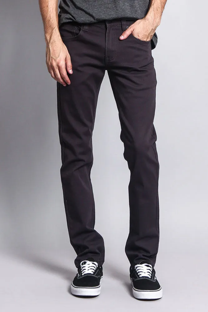 Men's Essential Skinny Fit Colored Jeans (Charcoal)