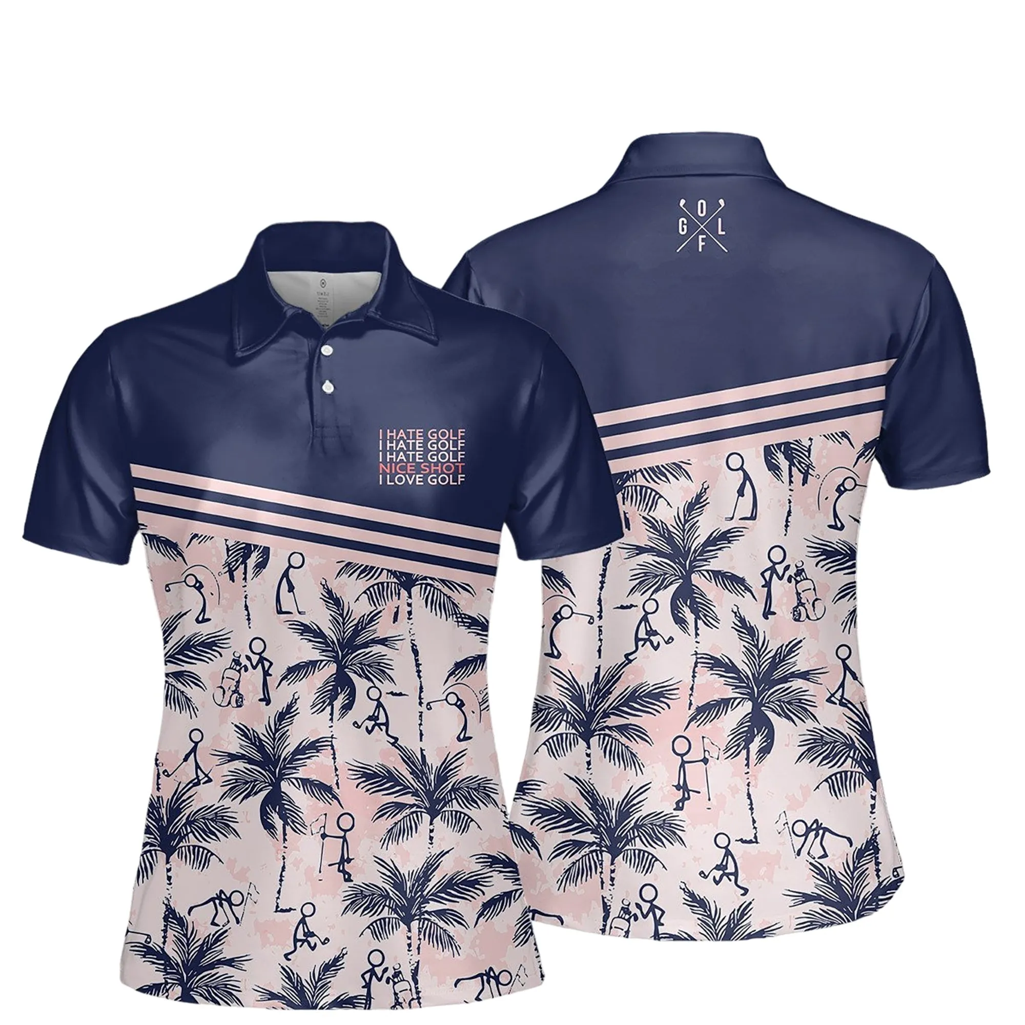 Nice Shot I Love Golf Short Sleeve Polo Shirt Sleeveless Polo Shirt