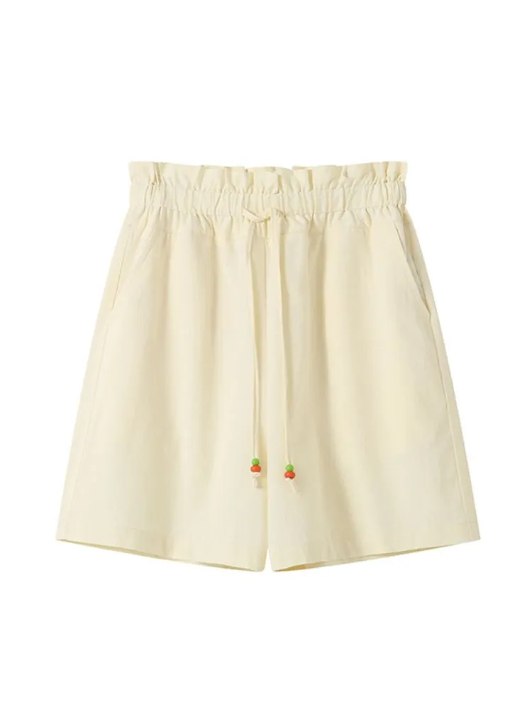 Pleated Waistband Casual Shorts【s0000008829】