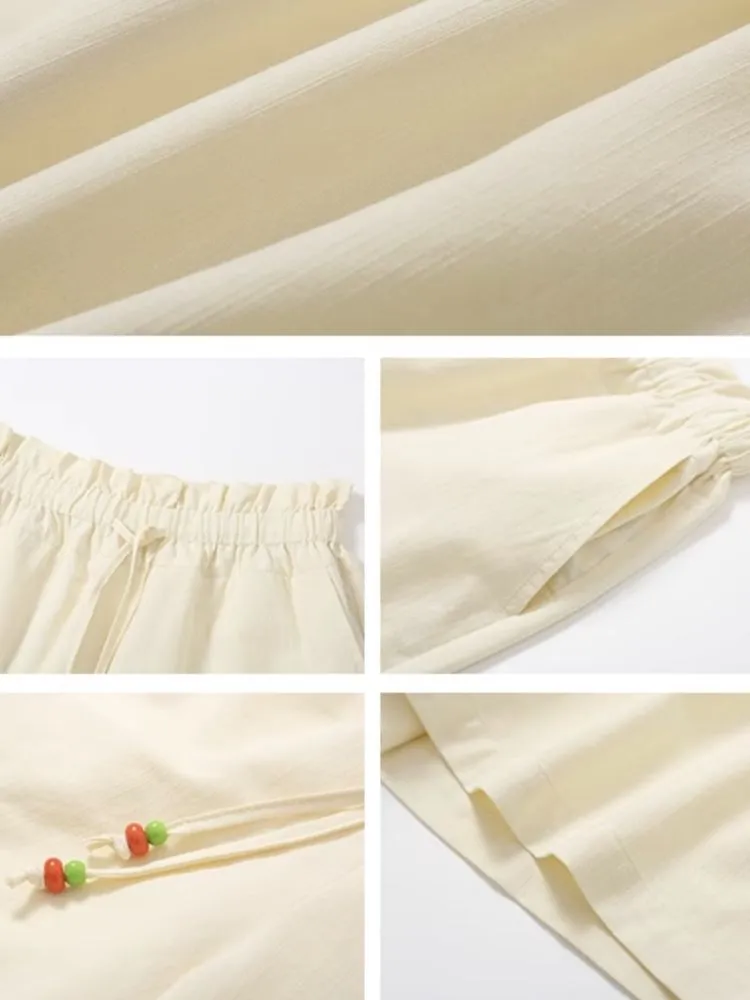 Pleated Waistband Casual Shorts【s0000008829】