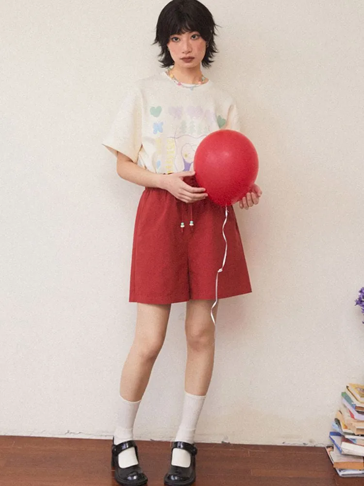 Pleated Waistband Casual Shorts【s0000008829】