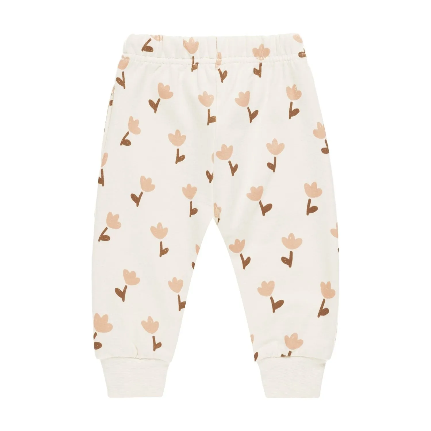 Quincy Mae Ruffle Fleece Sweatpant- Tulips