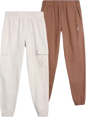 RBX Boys Sweatpants - 2 Pack Performance Fleece Basic Joggers, Athletic Track Pants for Boys with Elastic Waistband (8-16)