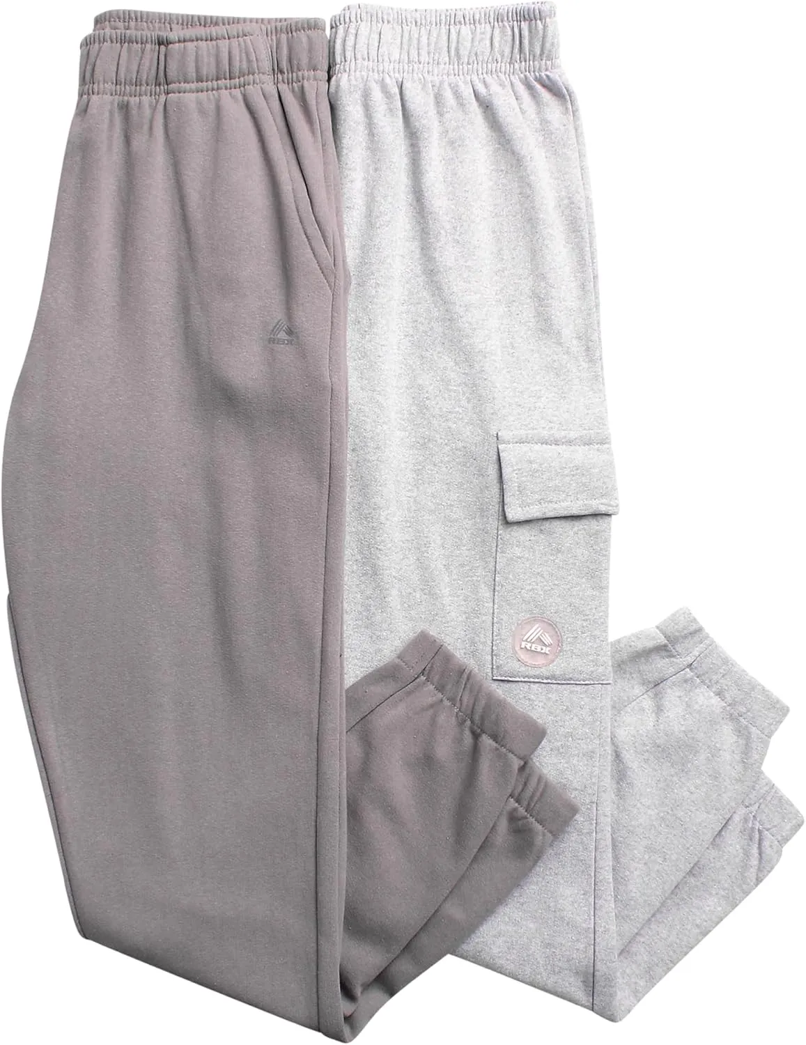 RBX Boys Sweatpants - 2 Pack Performance Fleece Basic Joggers, Athletic Track Pants for Boys with Elastic Waistband (8-16)