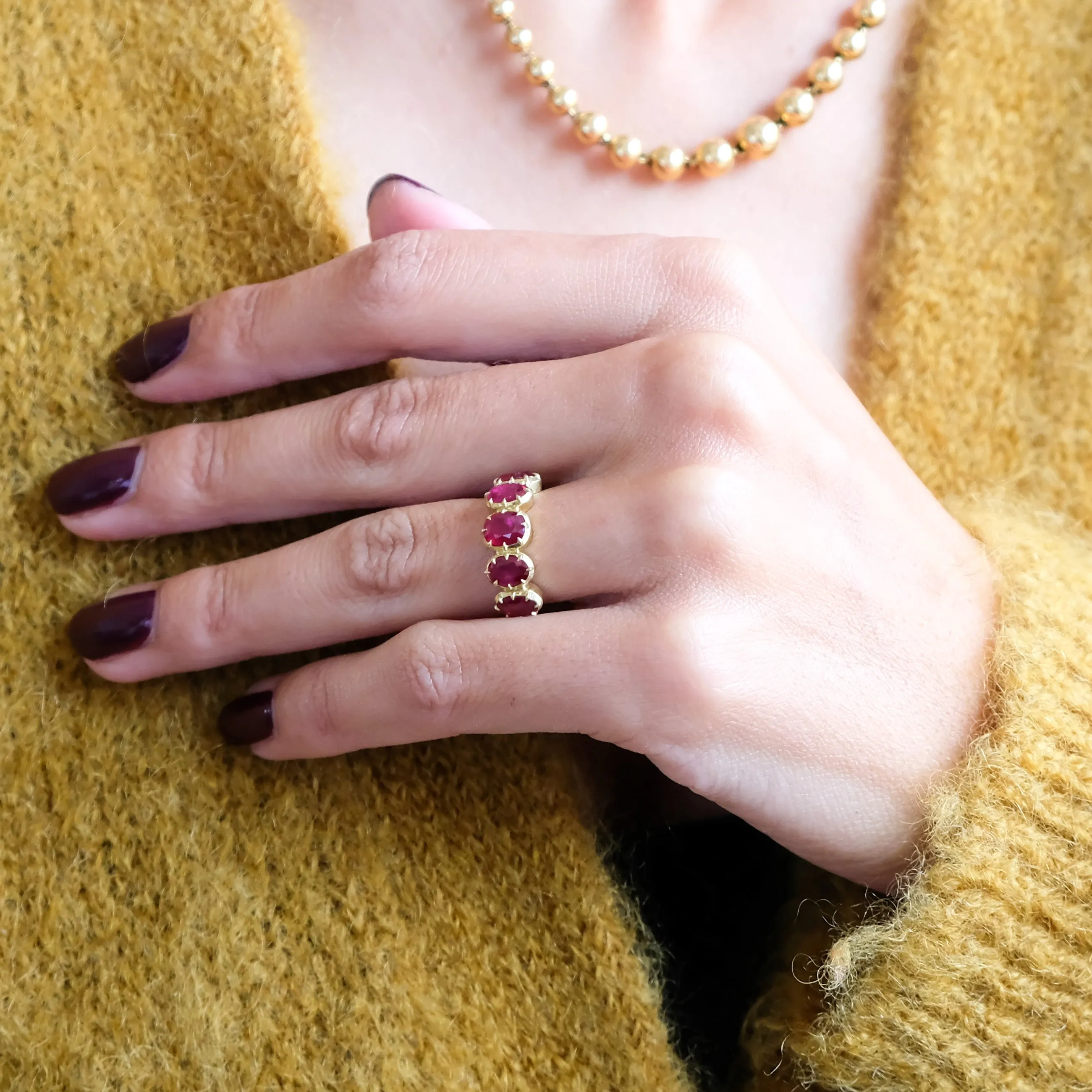 Riley Burma ruby collet ring