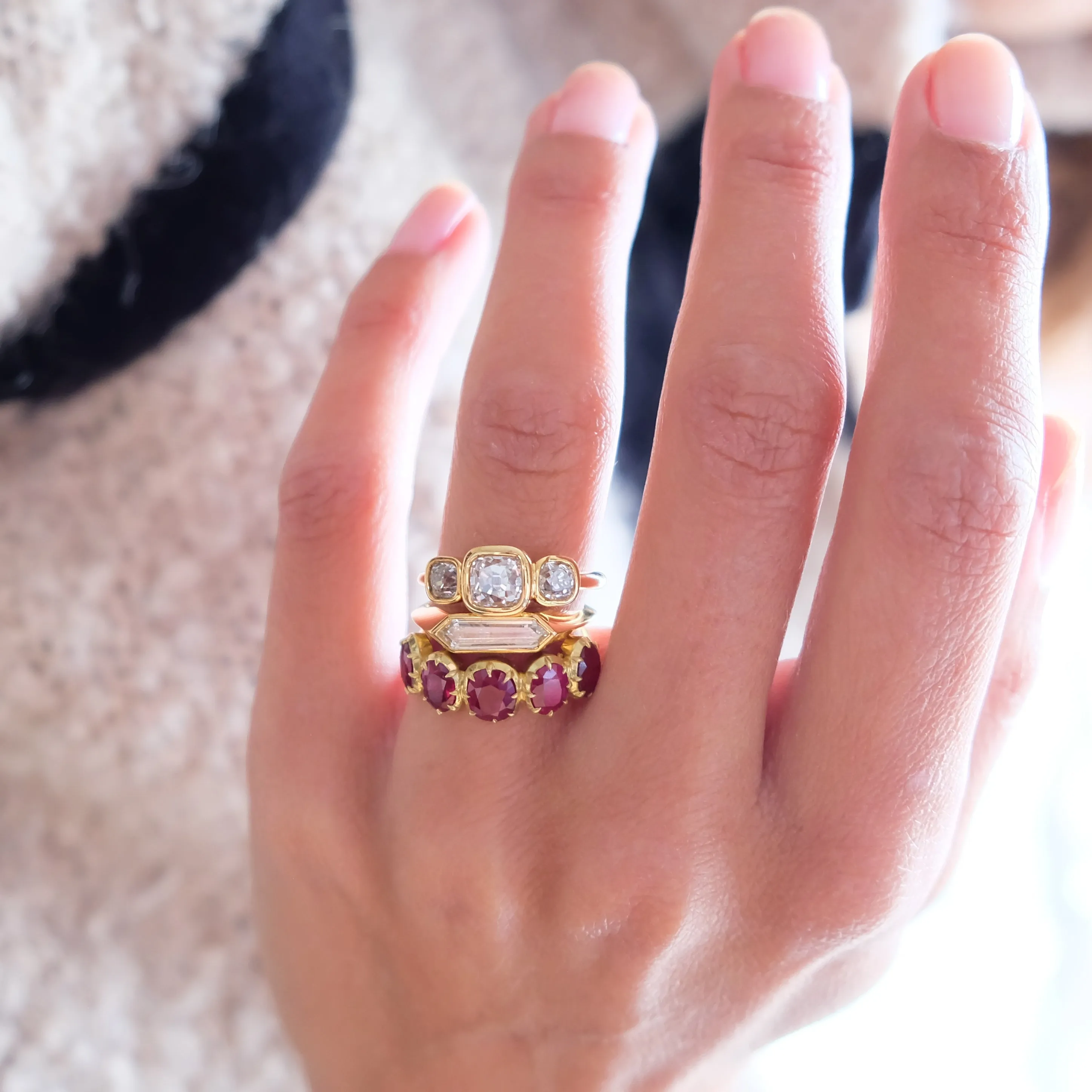 Riley Burma ruby collet ring