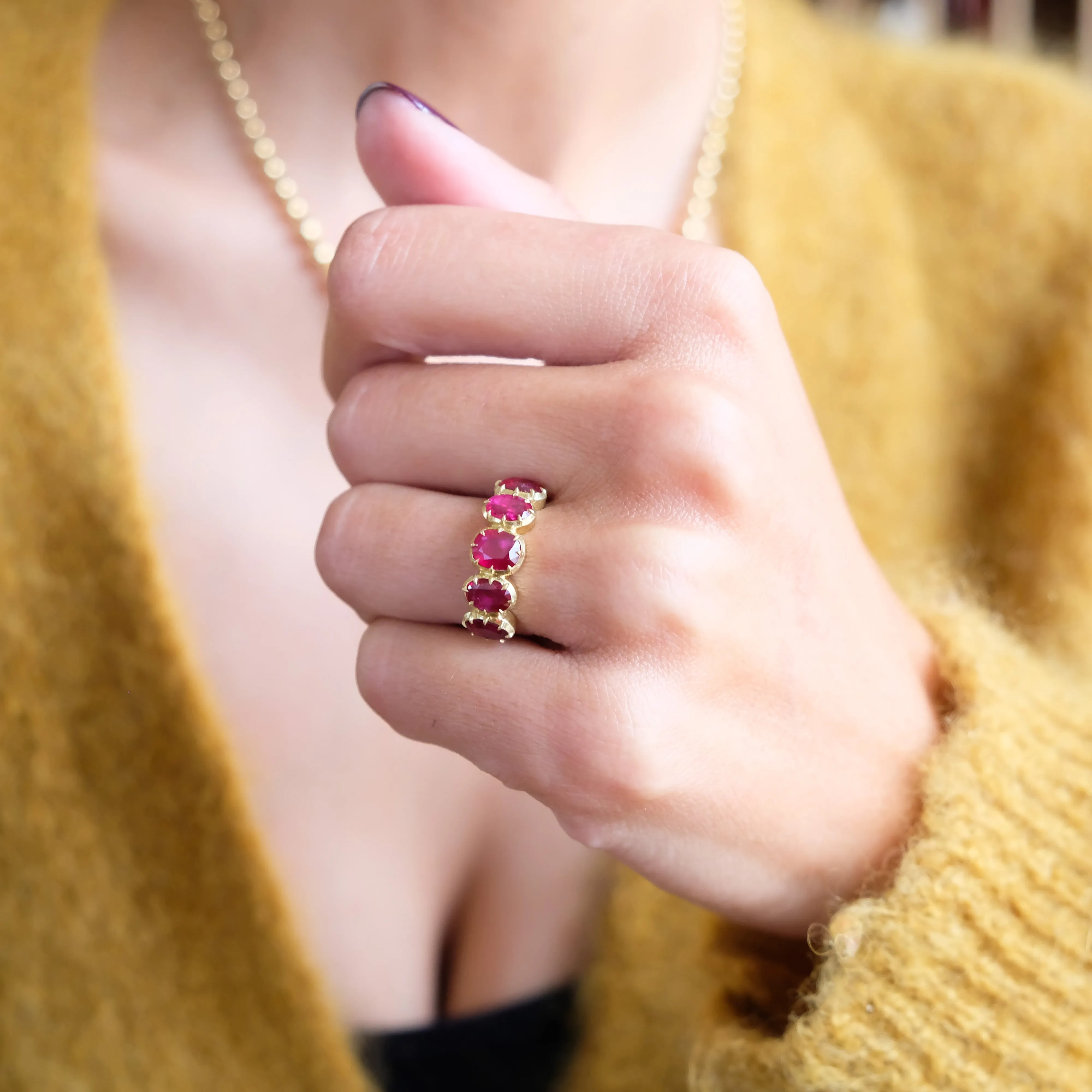 Riley Burma ruby collet ring