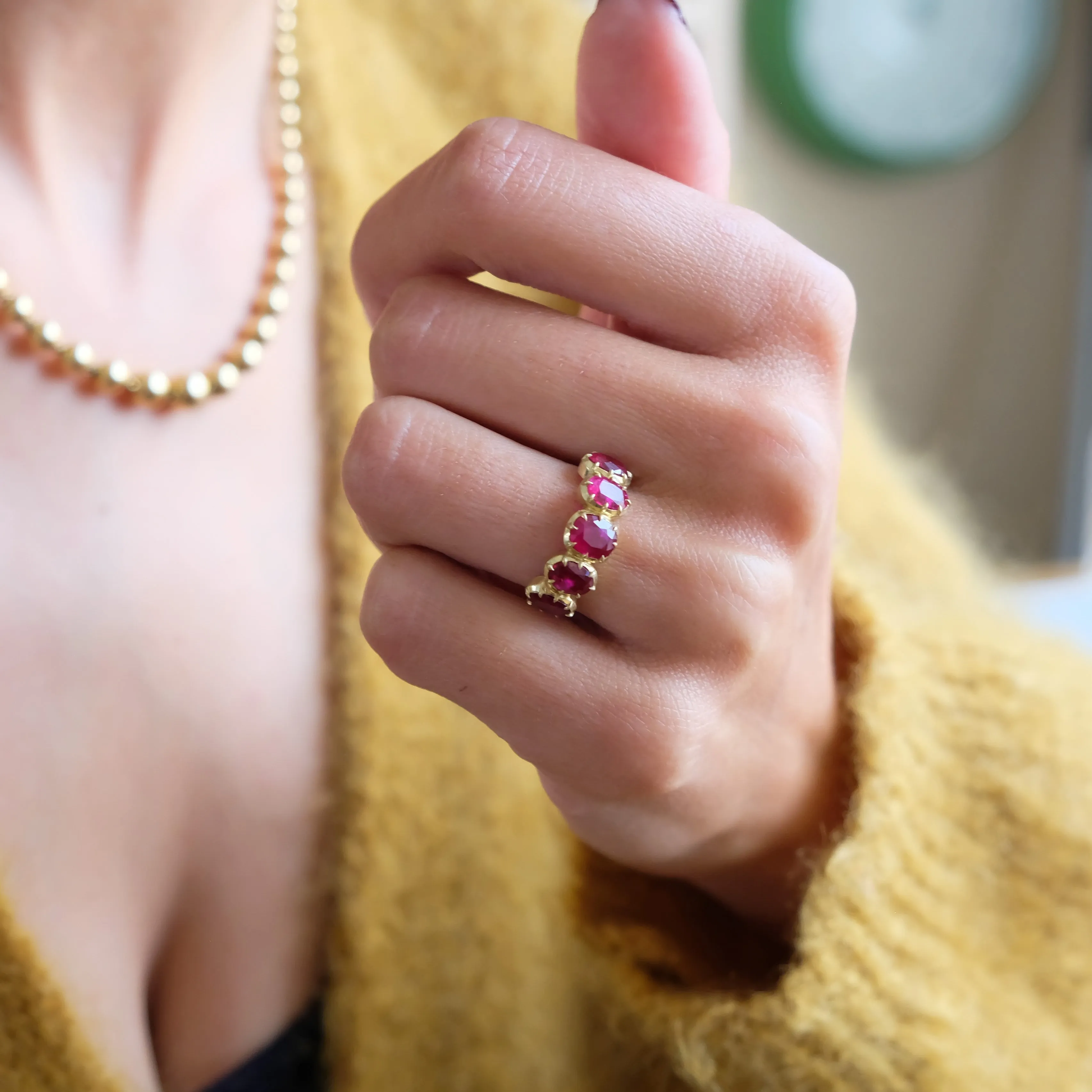 Riley Burma ruby collet ring