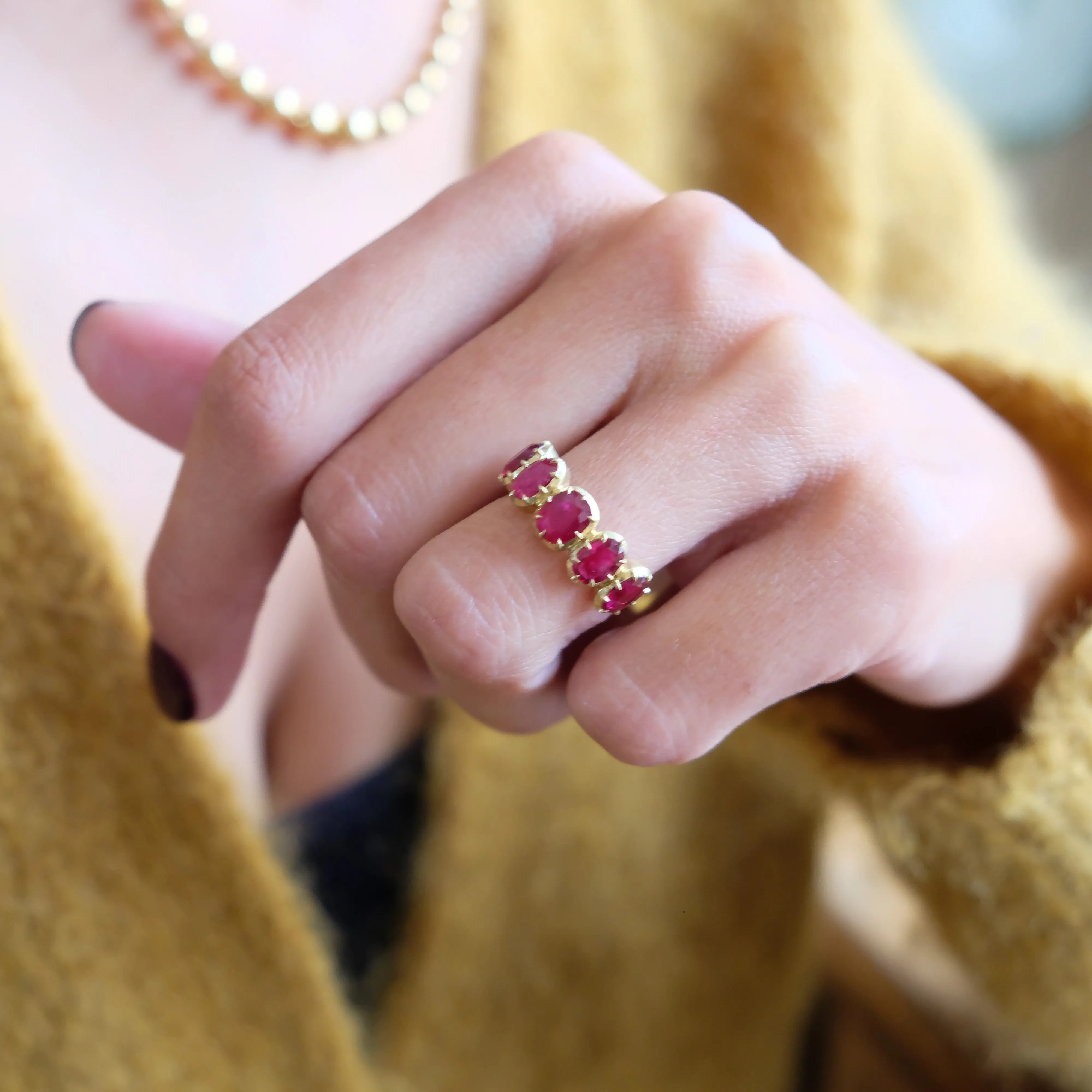 Riley Burma ruby collet ring