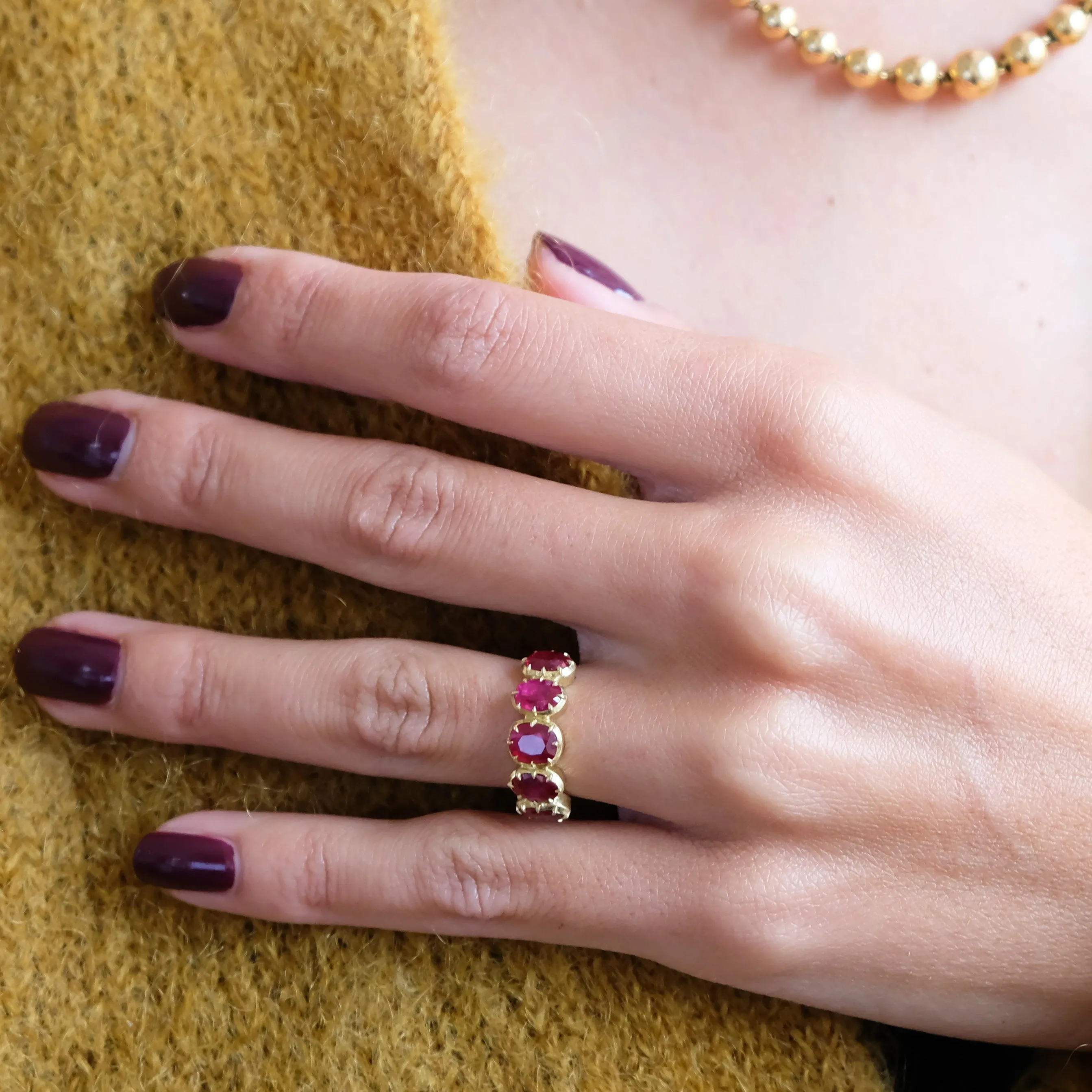 Riley Burma ruby collet ring