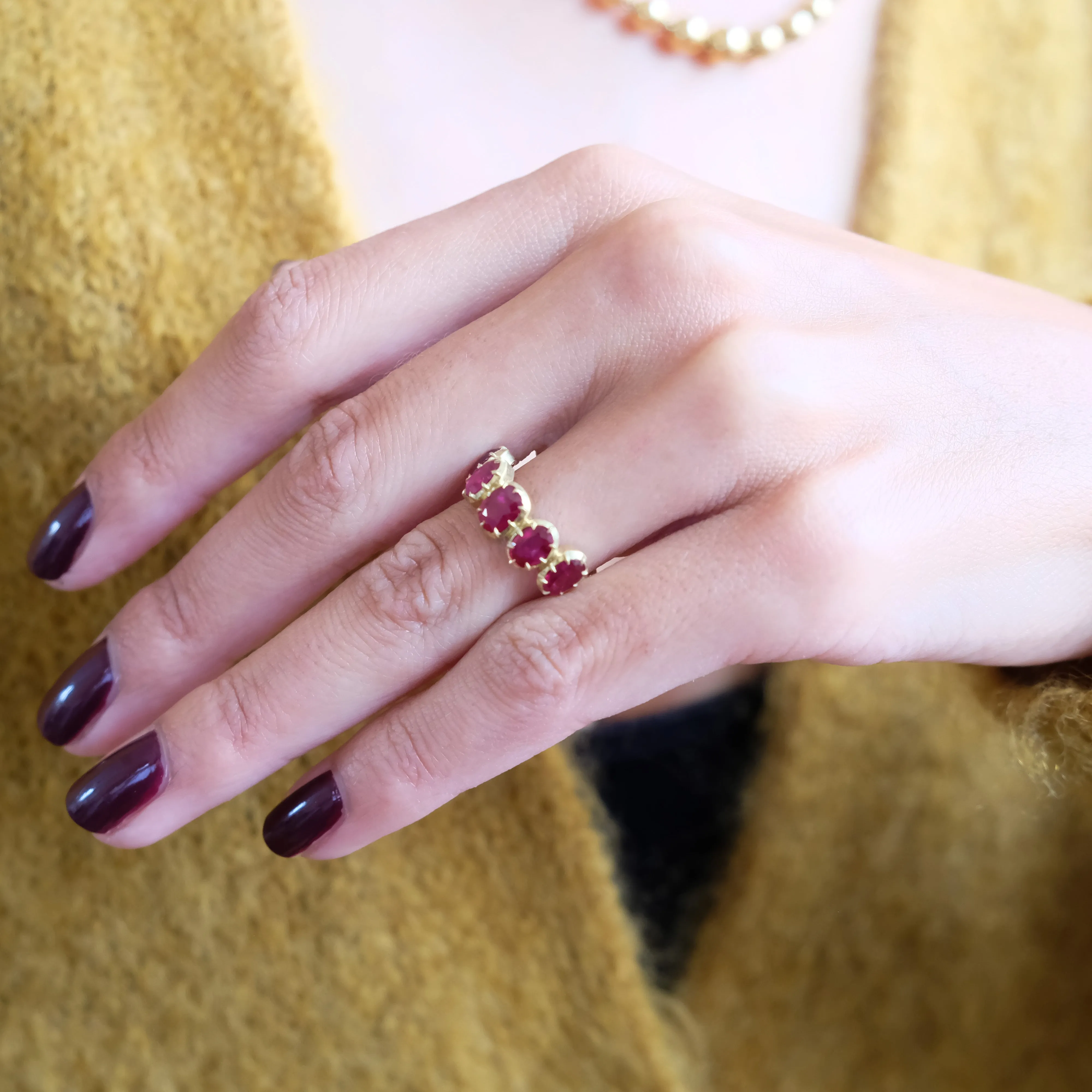 Riley Burma ruby collet ring