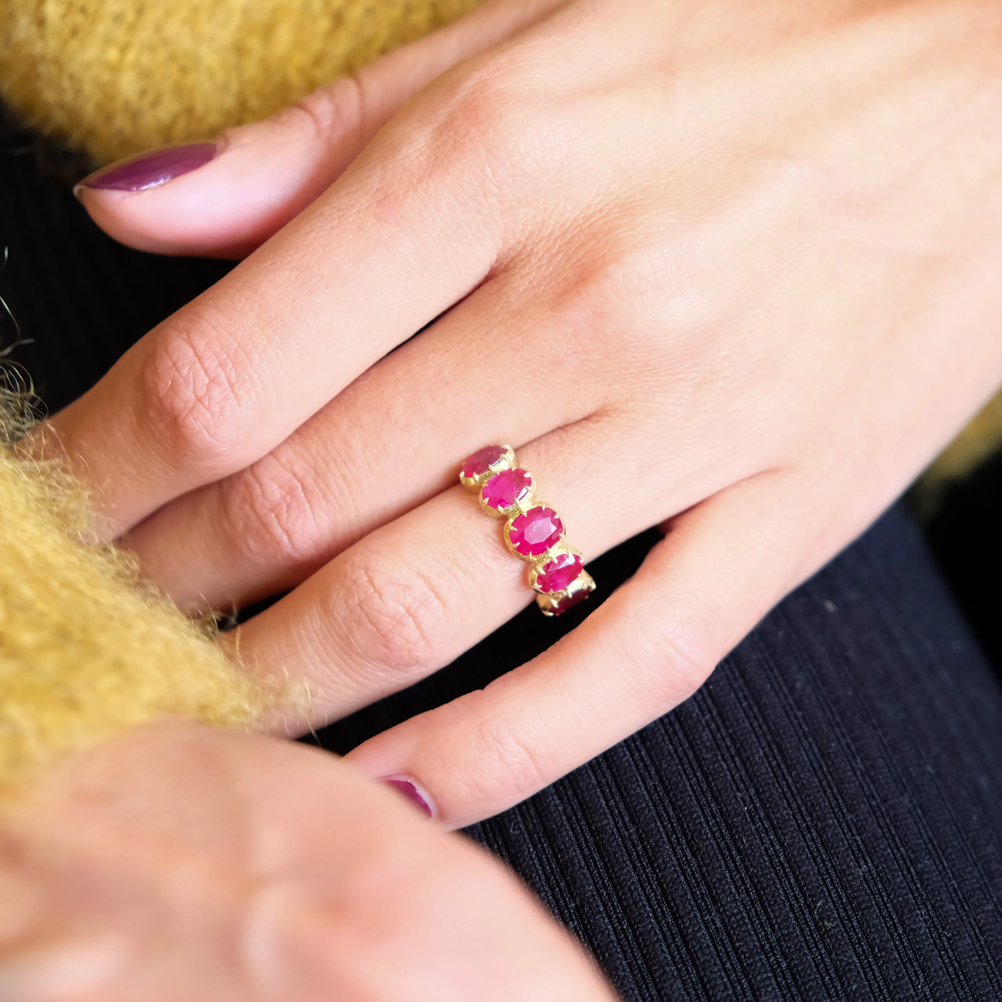 Riley Burma ruby collet ring