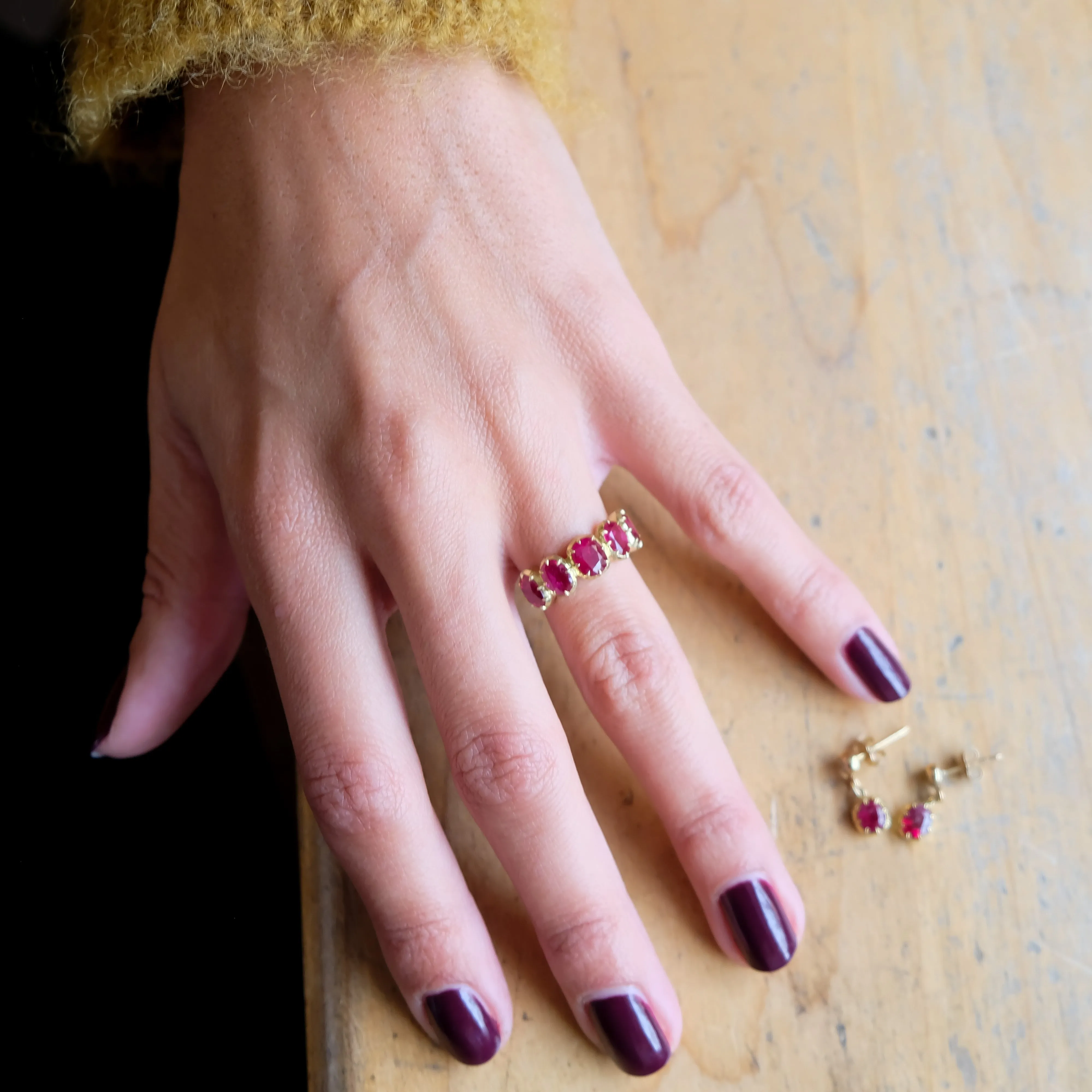 Riley Burma ruby collet ring