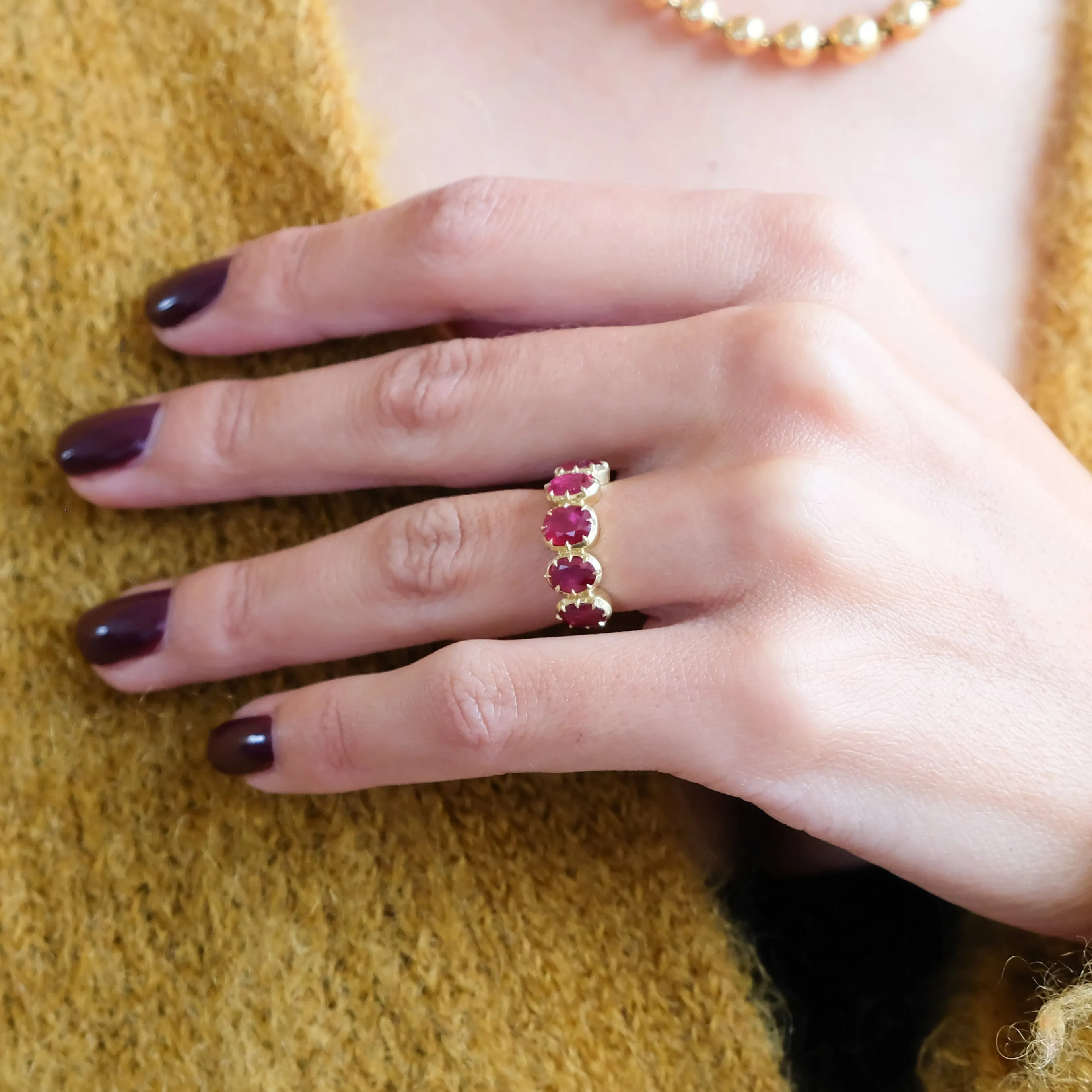Riley Burma ruby collet ring