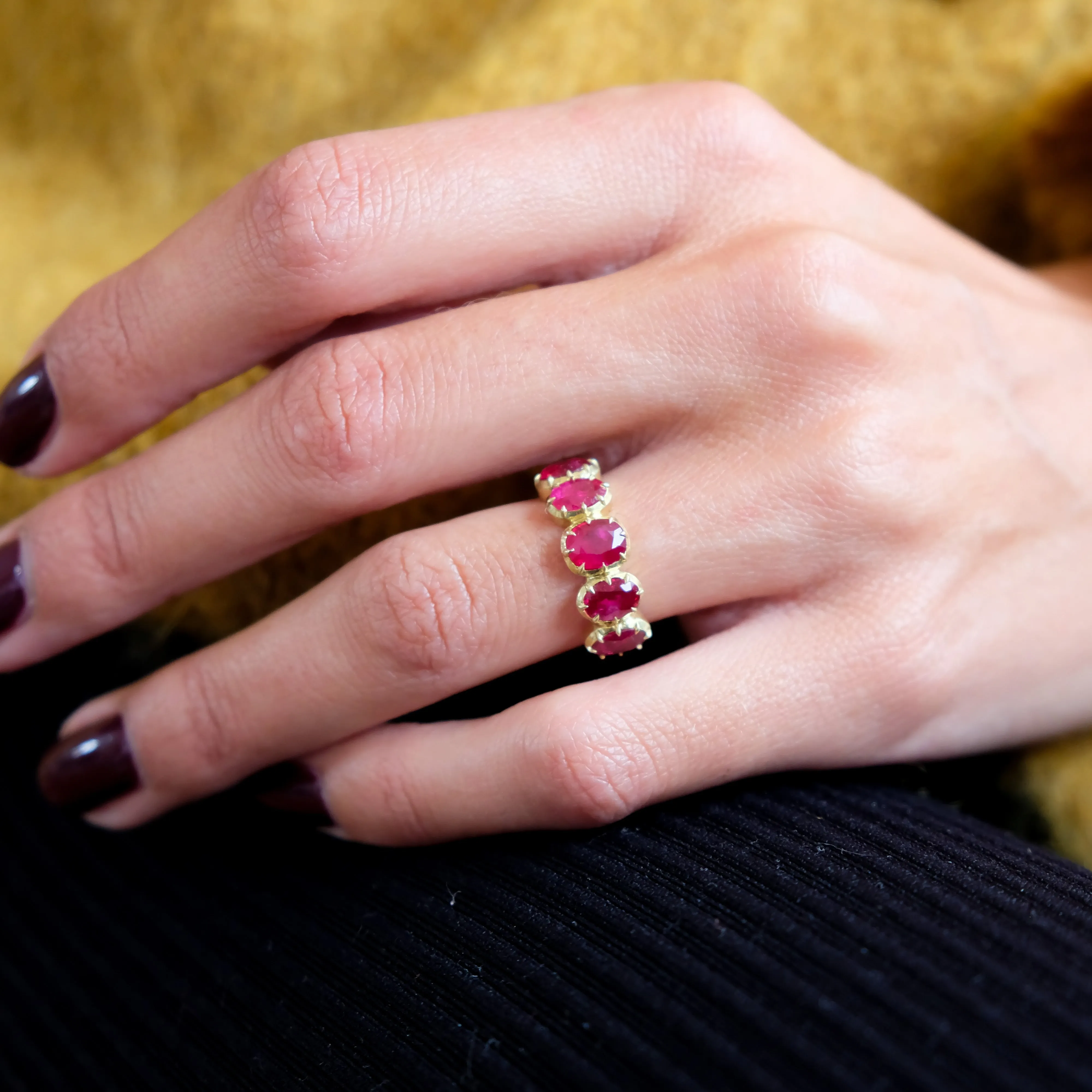 Riley Burma ruby collet ring