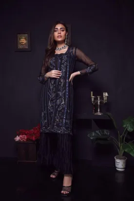 Sadia Aamir - Black Krayr - Organza - 2 Piece