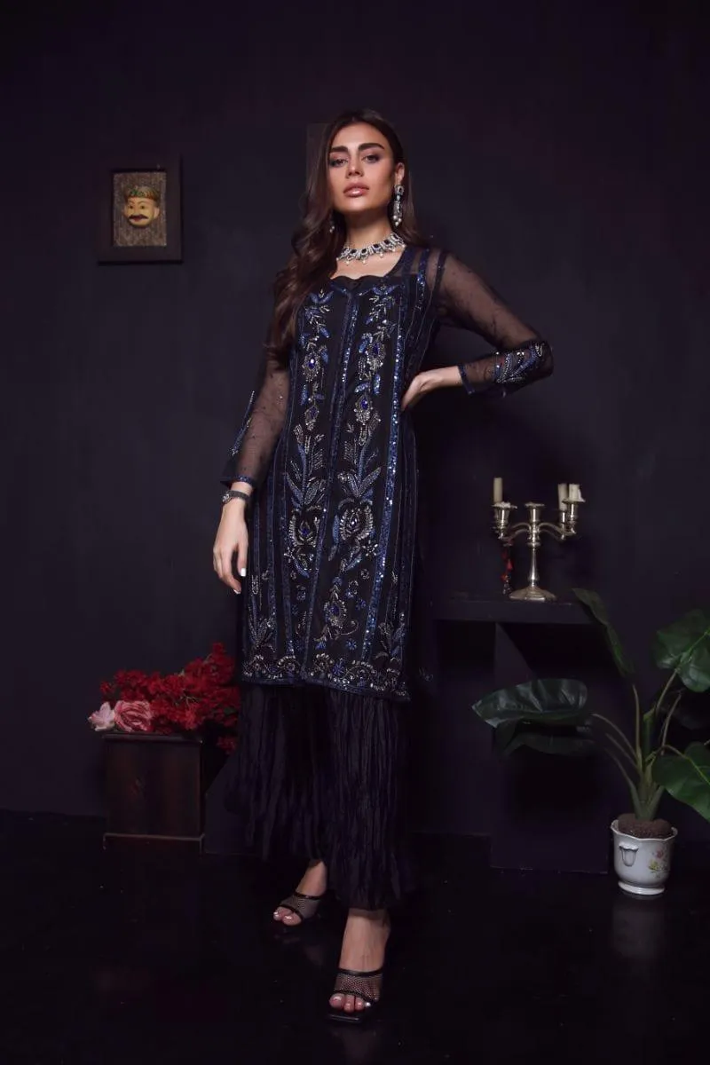 Sadia Aamir - Black Krayr - Organza - 2 Piece