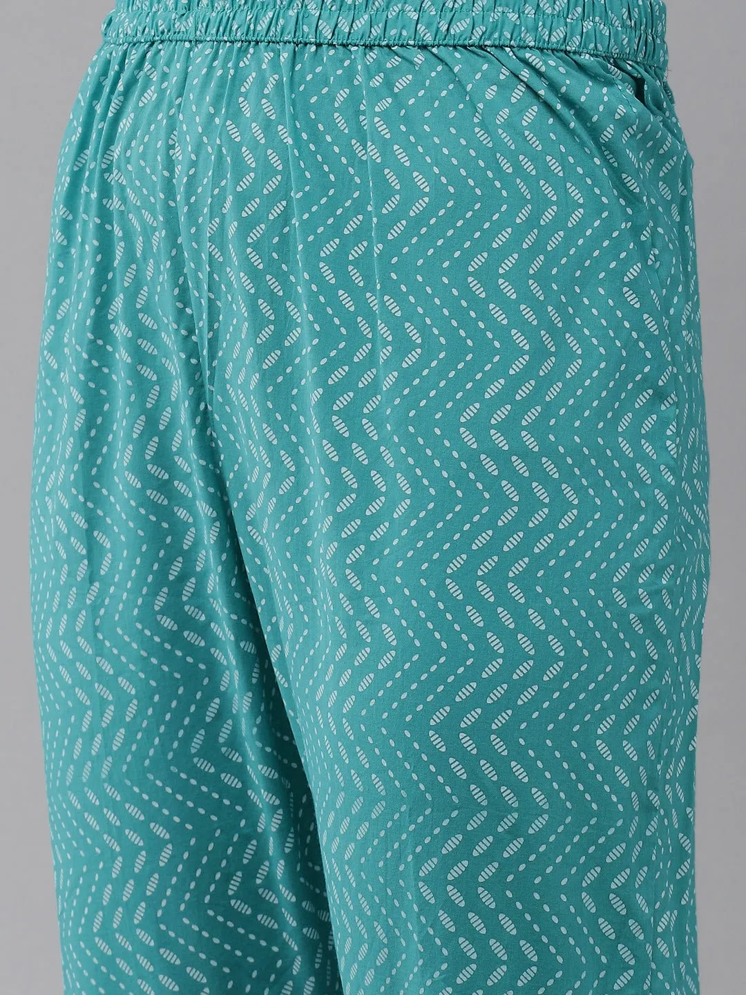 Sea Green Printed Kurta Set