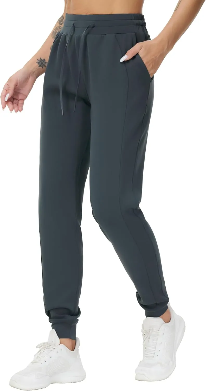 THE GYM PEOPLE Women's Workout Joggers Leggings Drawstring Running Lounge Sweatpants Tapered Pants with Pockets