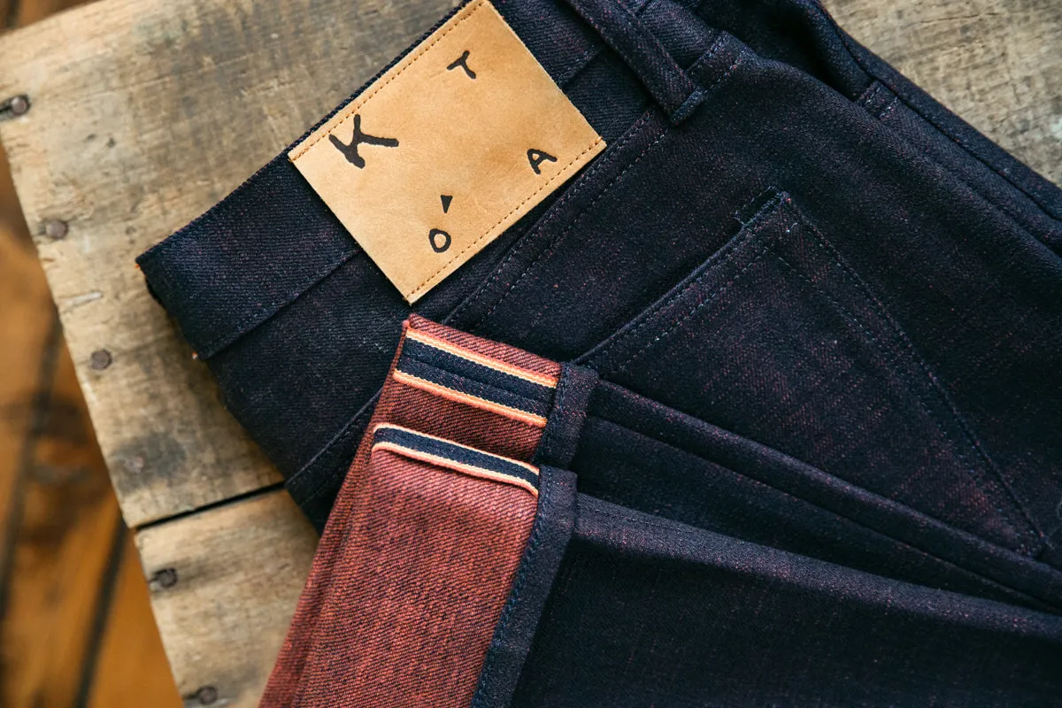 The Pen Slim etched - Bordeaux Raw 13oz Selvedge