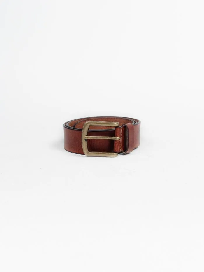 Wide Leather Belt - Tan