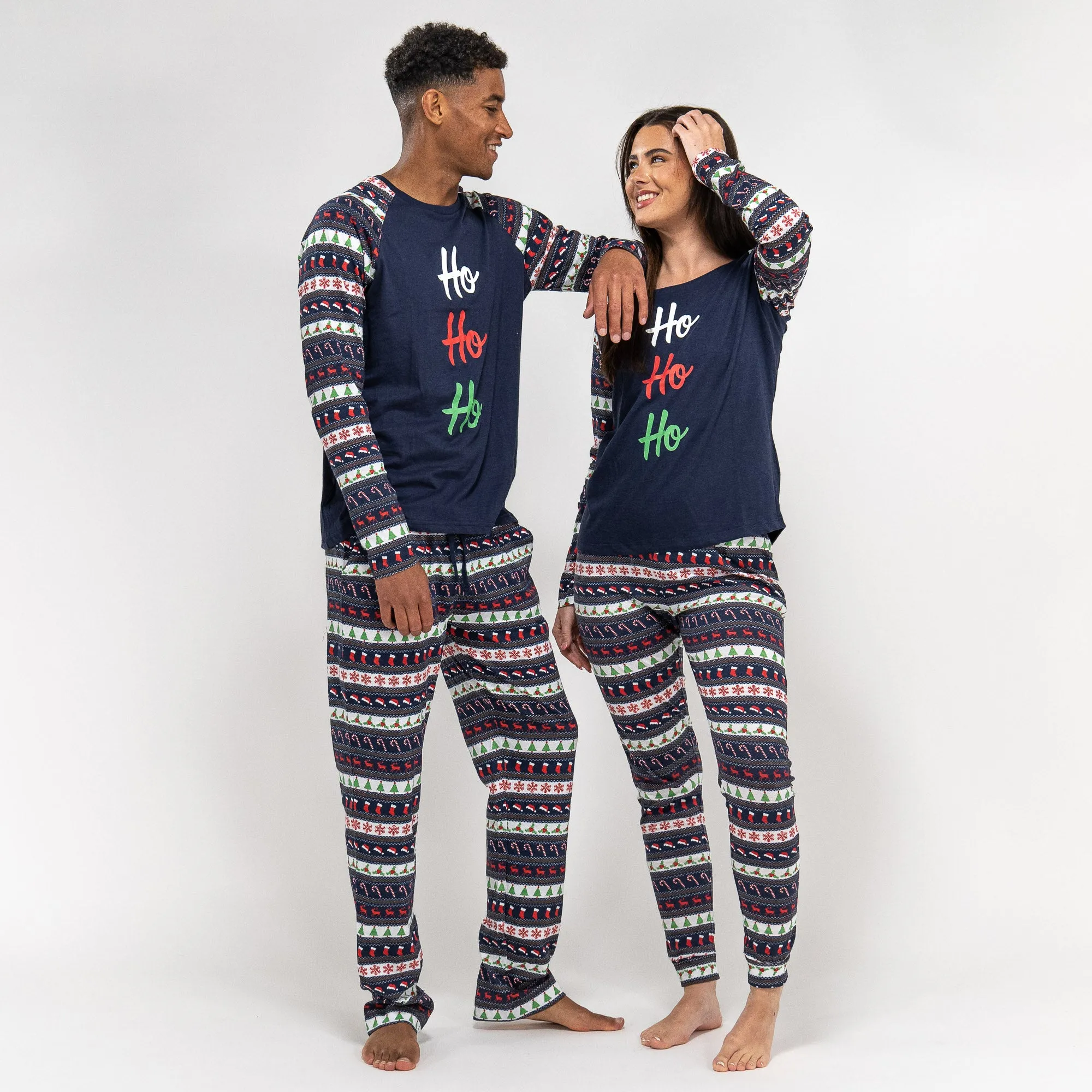 Women's Christmas Fairisle Printed Jersey Pyjamas