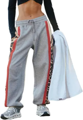 Women's High Waisted Sweatpants Athletic Pants Leopard Print Baggy Joggers Lounge Workout Jogging Pockets